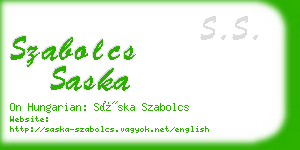 szabolcs saska business card